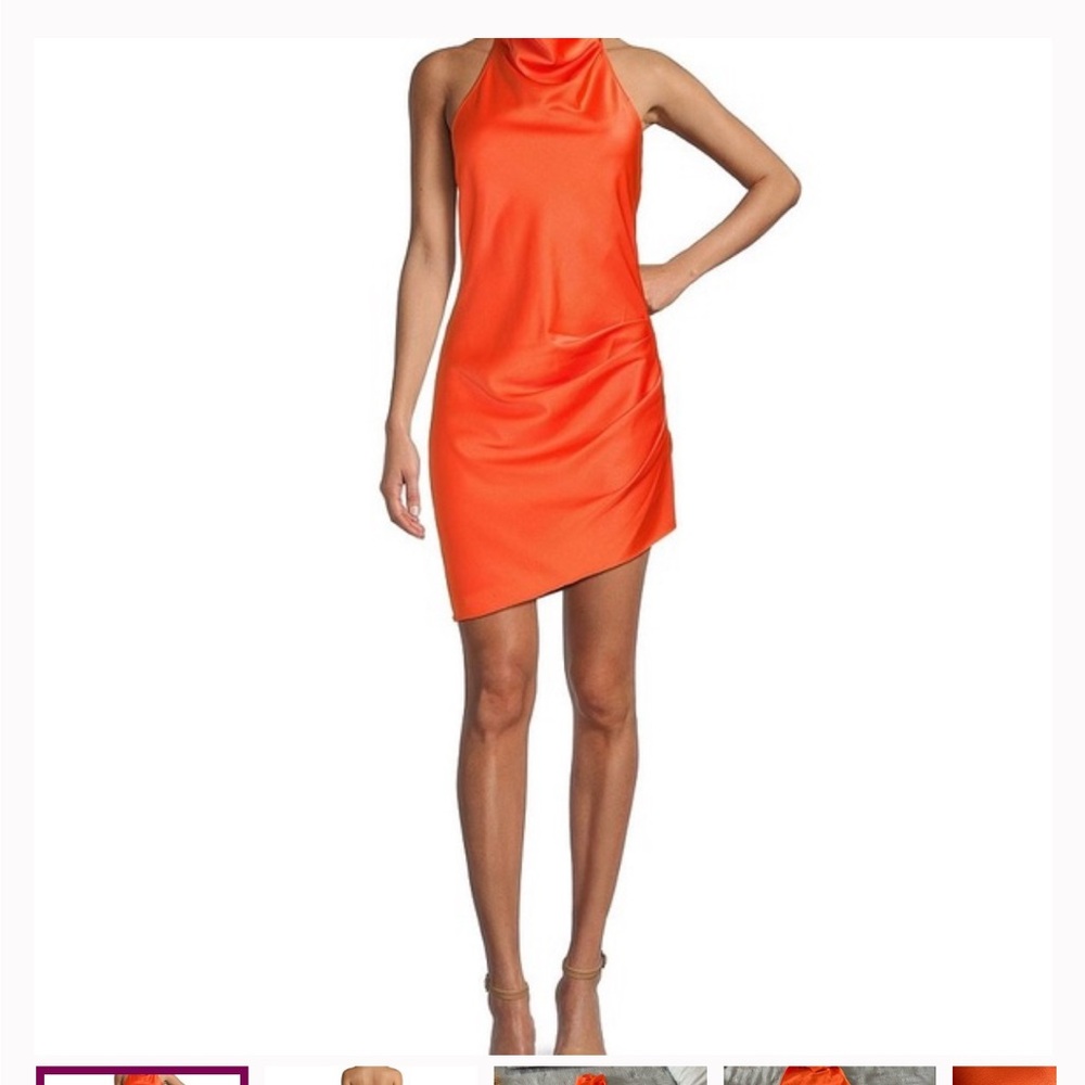 Gianni Bini Vibrant Orange Asymmetrical Dress
